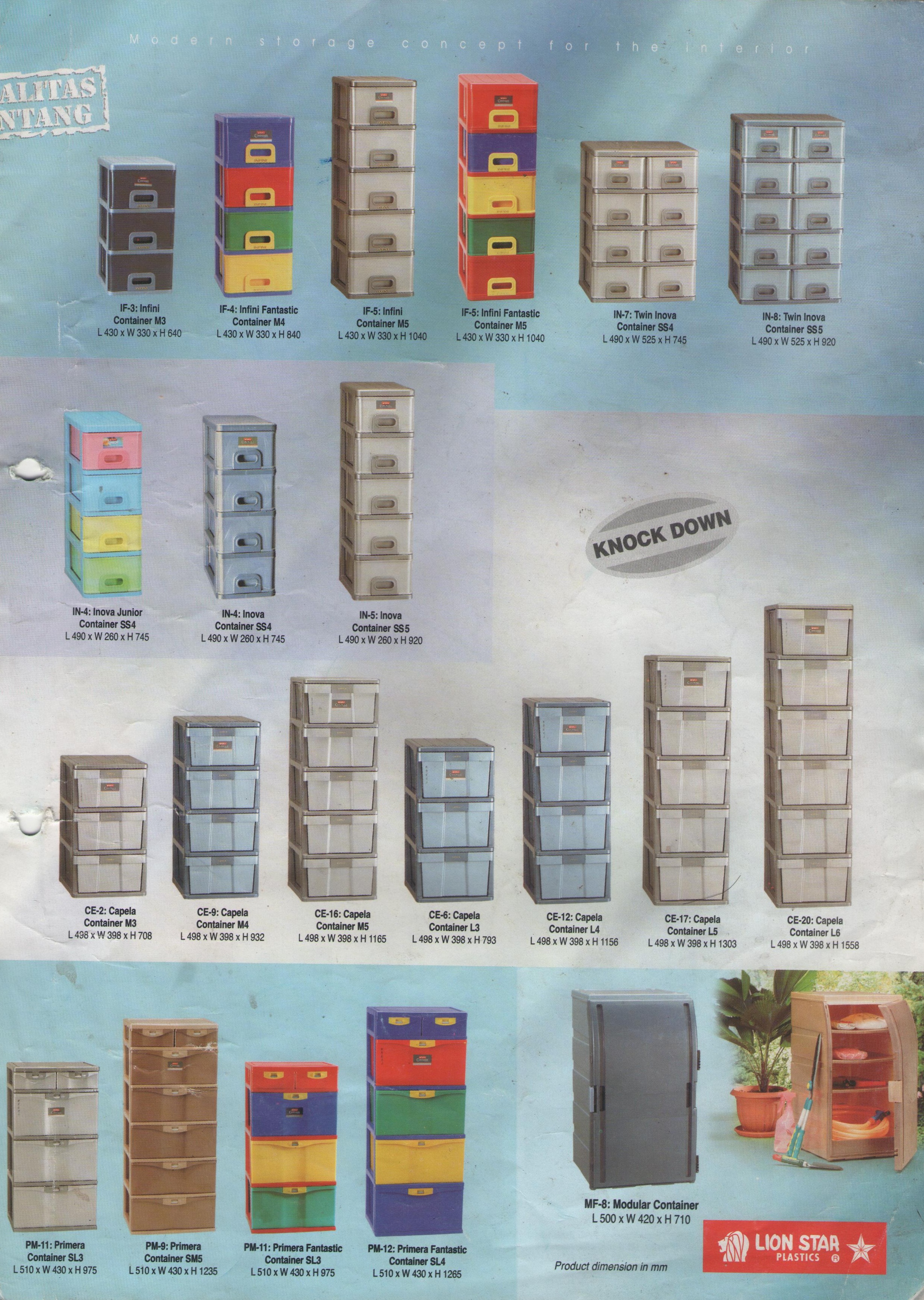  Lemari container plastik merk Lion Star Selatan Jaya 